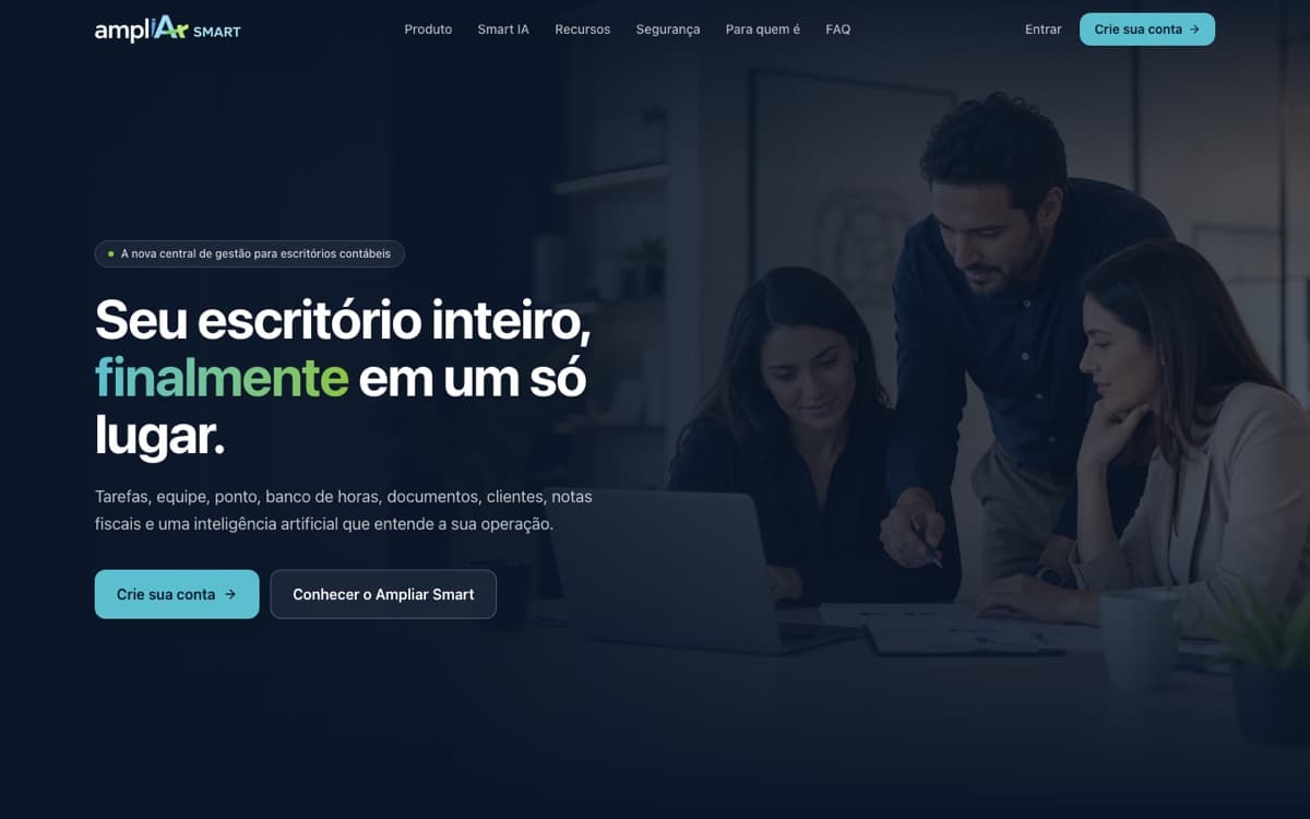 Página inicial do Ampliar Smart